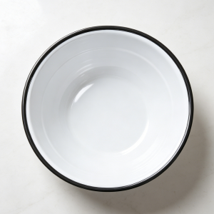 8qt Enamelware Basin Vintage White/Black